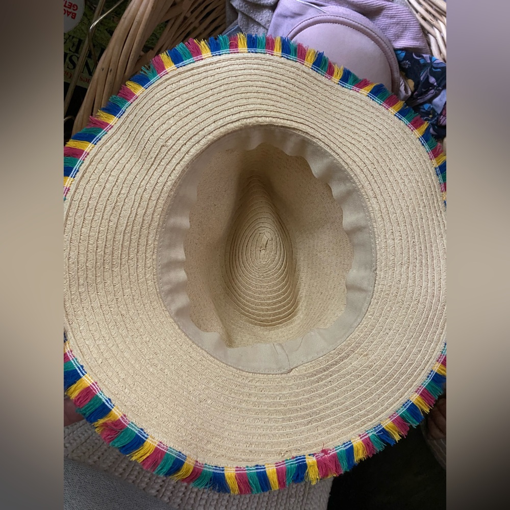 Mudd Beige Hat with Multicolor Trim - Picture 8 of 8